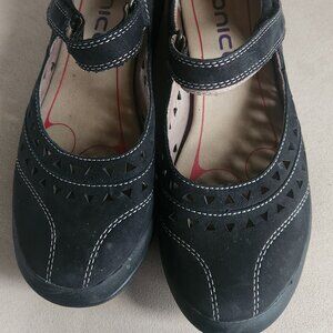 Bionica Black Suede Mary Jane Shoes Size 9